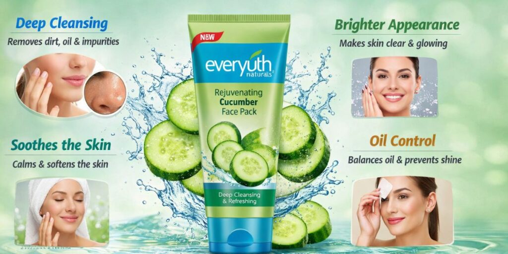 Benefits of Everyuth Rejuvenating Cucumber Face Pack