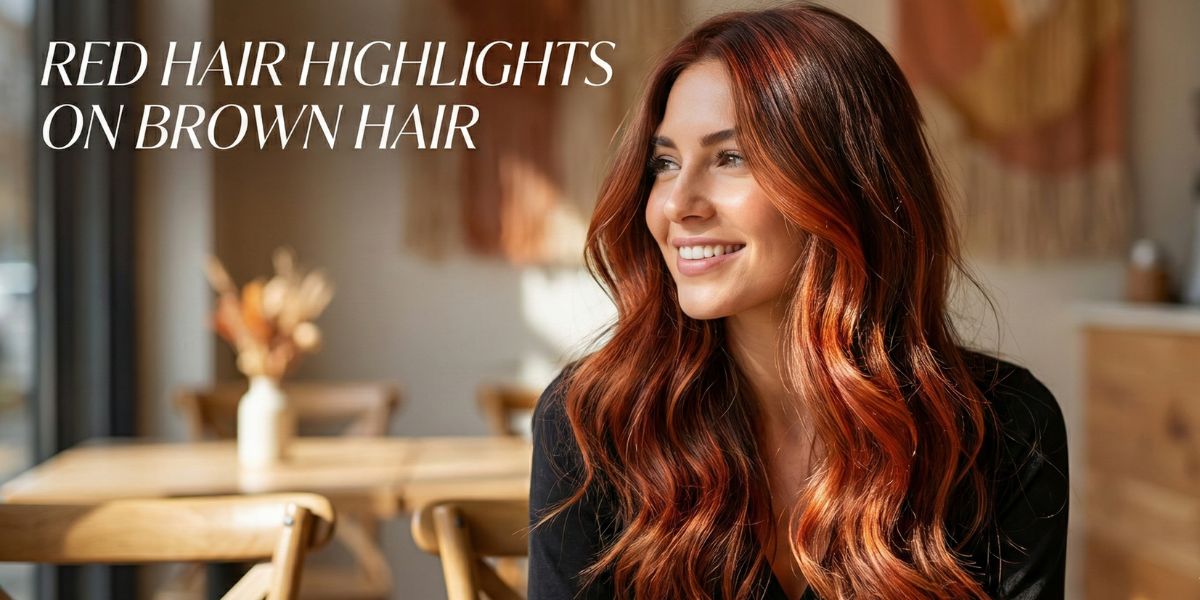 Red Hair Highlights on Brown Hair